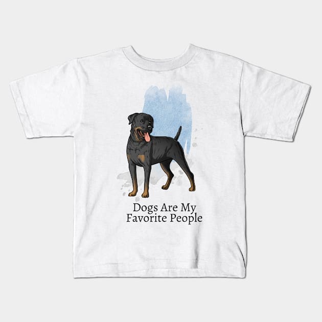 Dogs Are My Favorite People Kids T-Shirt by Prilidiarts